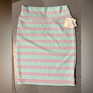 Lularoe Striped Mint and Pink Women's Skirt XL